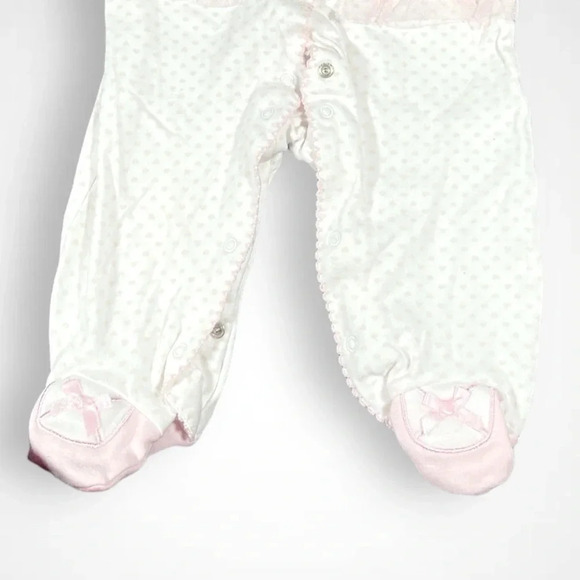 4/$20 Little  Me White Ballerina Sleeper/Footie - Picture 3 of 5